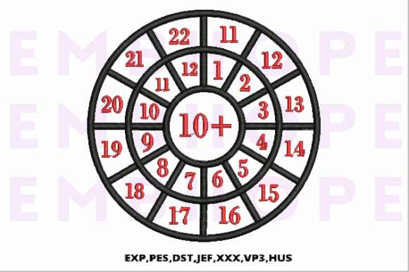 Addition Wheel 10: Fun Math Embroidery