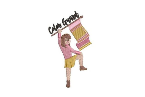 Cute Color Guard: A Friendly Embroidery Design for Creative Projects