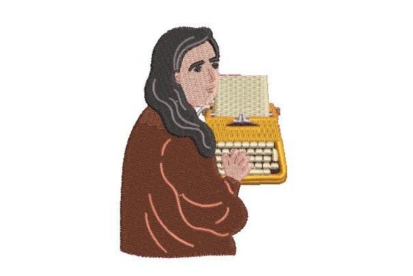 Evaluating the Woman Using a Typewriter Embroidery Design