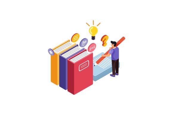 Isometric Education School Concept Guide