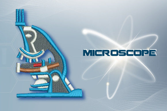 Microscope Embroidery Design for Science Lovers
