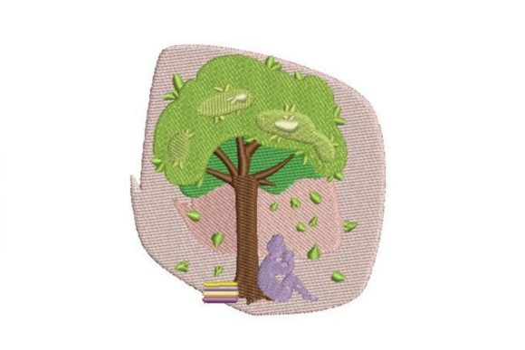 Reading Under a Tree: Cultivating Mindfulness Through Embroidered Motivation